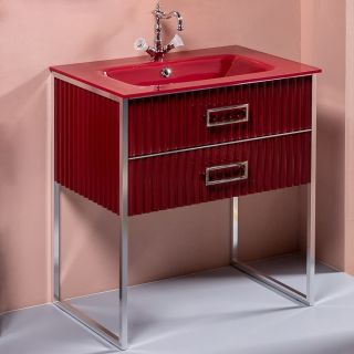 Тумба под раковину Armadi Art Monaco 80см бордо/хром 866-080-RCR